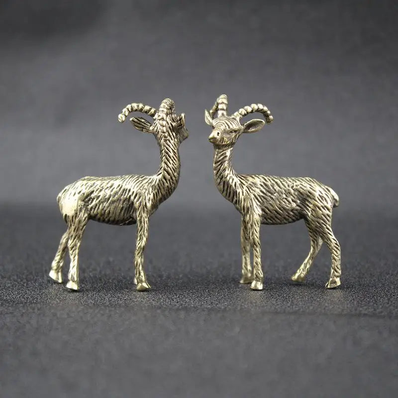 Vintage Brass Goat Figurine | Handmade Desktop Décor & Tea Pet Ornament