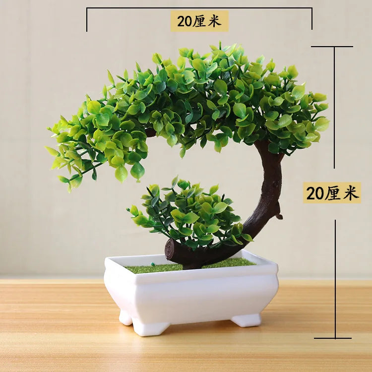 Artificial Bonsai Plant with Pot | Mini Faux Tree & Flower Décor for Home, Office & Table