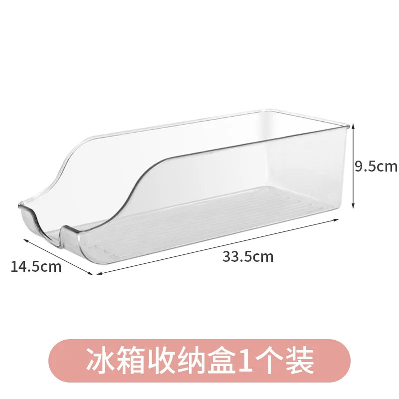 Stackable Refrigerator Storage Bin | Clear Kitchen Organizer for Cans, Fruits & Pantry Essentials