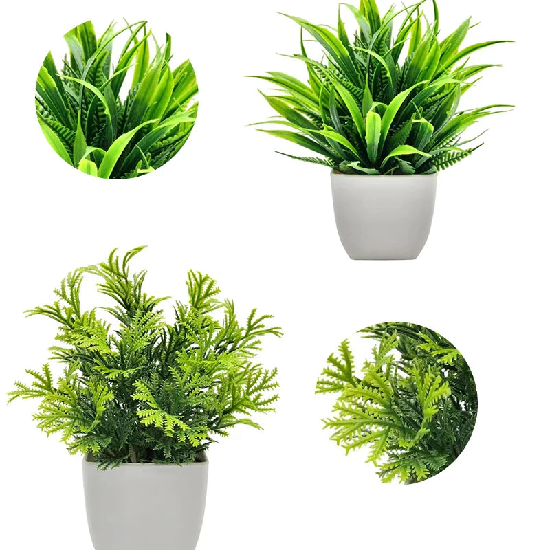 Artificial  Bonsai Plant Window Sill Office Table Desktop Decoration Plastic Fake Plant Potted Home Decor