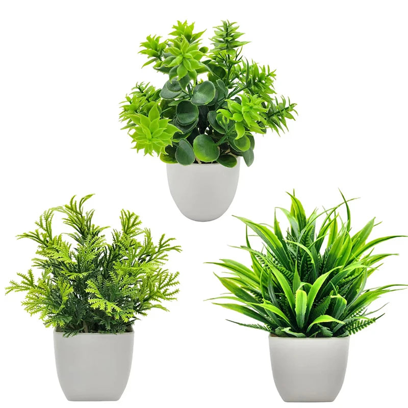 Artificial  Bonsai Plant Window Sill Office Table Desktop Decoration Plastic Fake Plant Potted Home Decor
