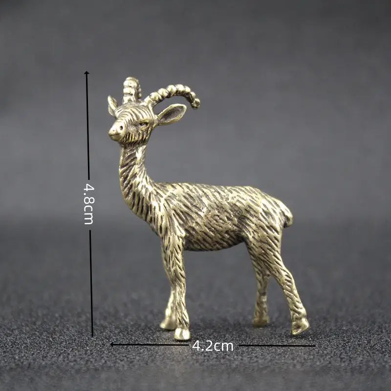 Vintage Brass Goat Figurine | Handmade Desktop Décor & Tea Pet Ornament
