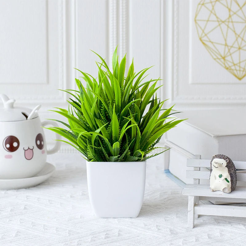 Artificial  Bonsai Plant Window Sill Office Table Desktop Decoration Plastic Fake Plant Potted Home Decor