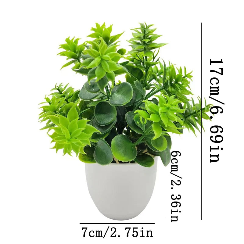 Artificial  Bonsai Plant Window Sill Office Table Desktop Decoration Plastic Fake Plant Potted Home Decor