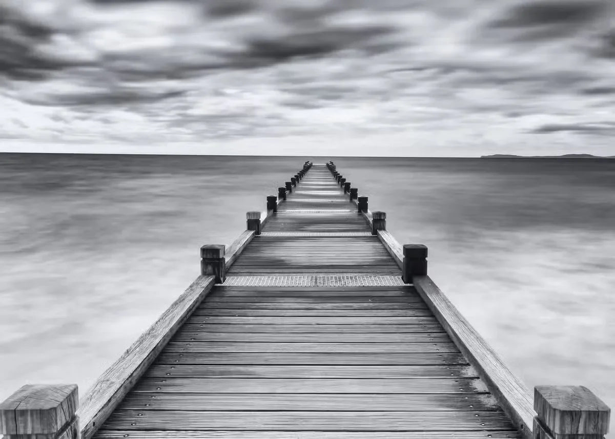 Modern Black  White Landscape Canvas Prints  Mountain Lake Scenery Wall Art for Living Room Decor