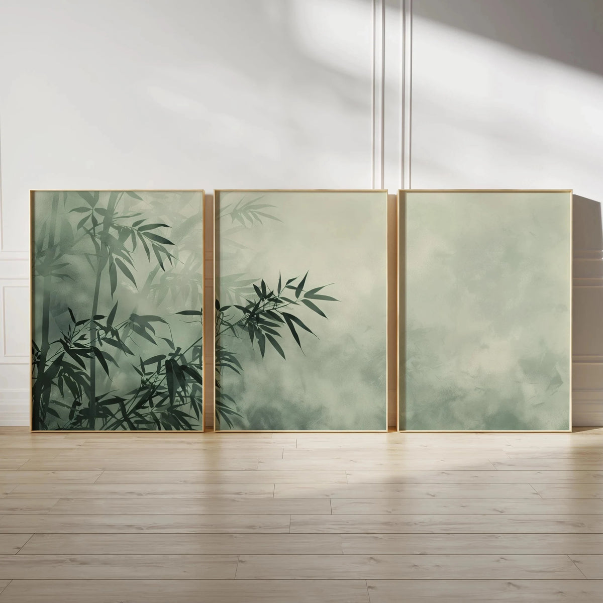 Japanese Zen Landscape Wall Art Set | Minimalist Cherry Blossom Canvas Prints – 3-Piece Décor
