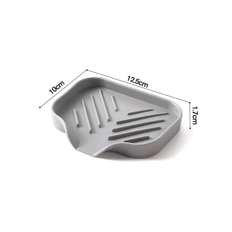 Silicone Kitchen Sink Organizer Tray with Drain | Soap & Sponge Holder (1 or 2 Pack)
