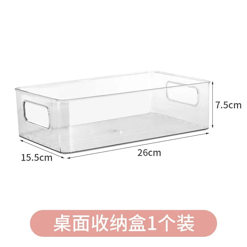 Stackable Refrigerator Storage Bin | Clear Kitchen Organizer for Cans, Fruits & Pantry Essentials