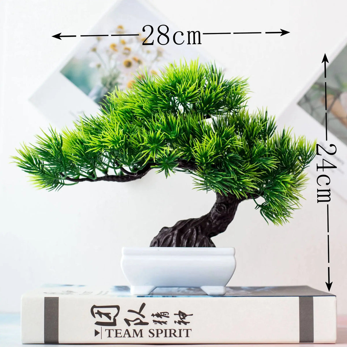 Artificial Bonsai Plant with Pot | Mini Faux Tree & Flower Décor for Home, Office & Table