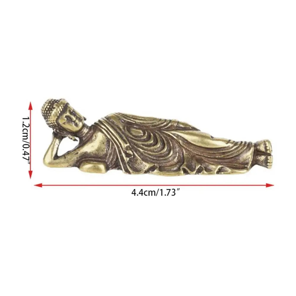 Mini Brass Reclining Buddha Statue | Vintage Meditation Home Decor