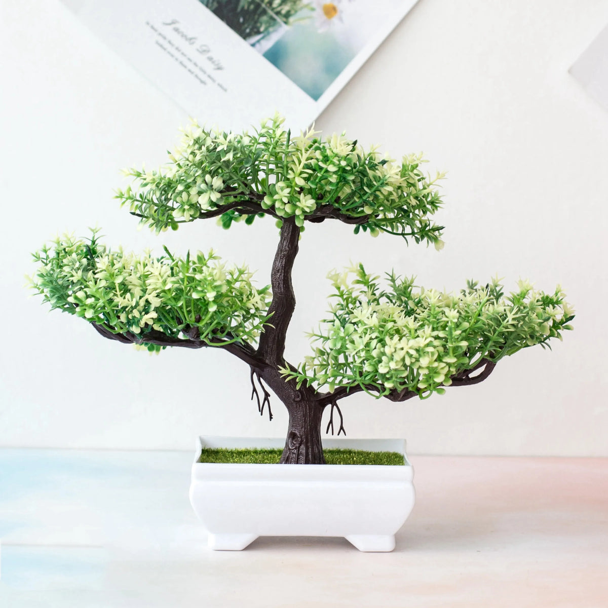 Artificial Bonsai Plant with Pot | Mini Faux Tree & Flower Décor for Home, Office & Table