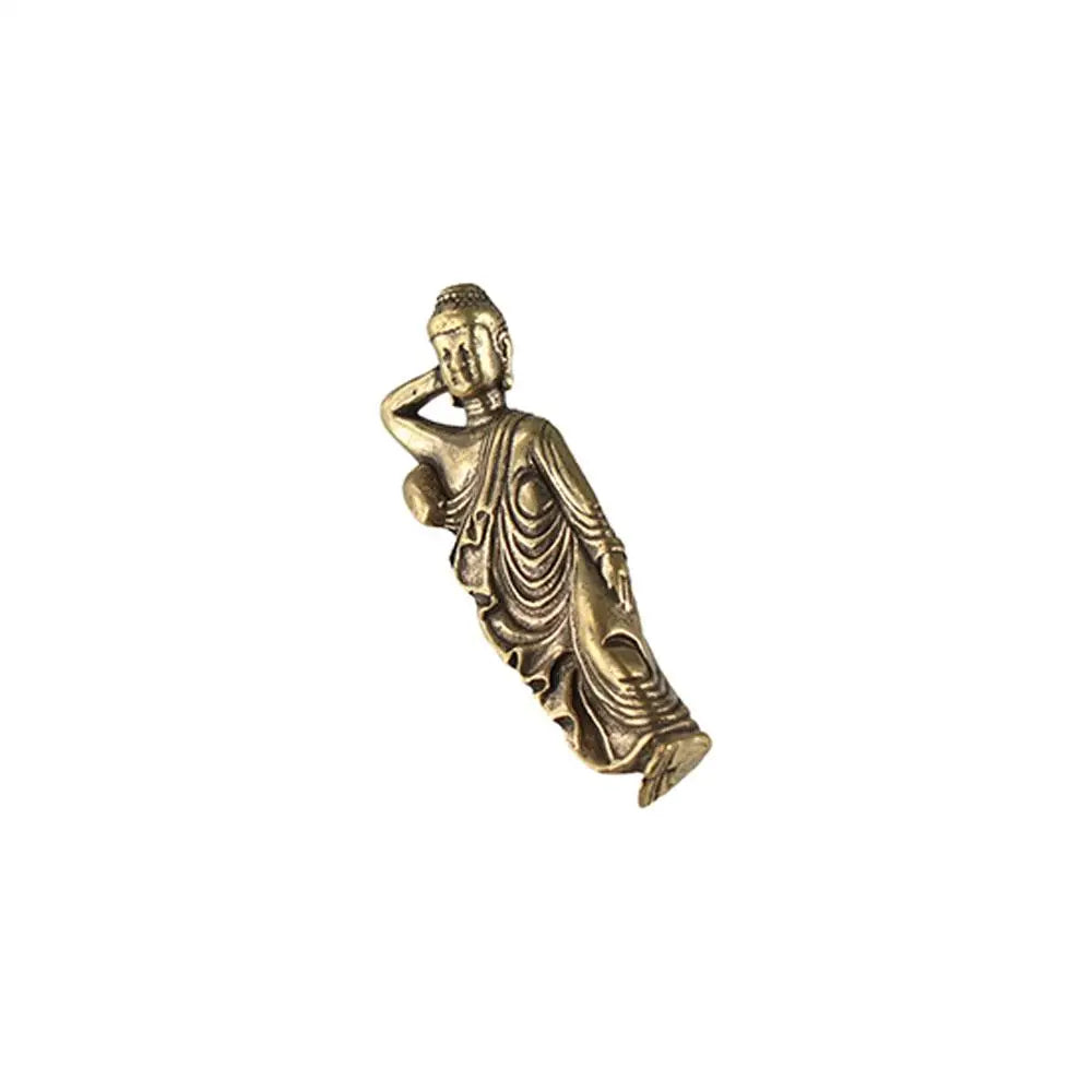 Mini Brass Reclining Buddha Statue | Vintage Meditation Home Decor