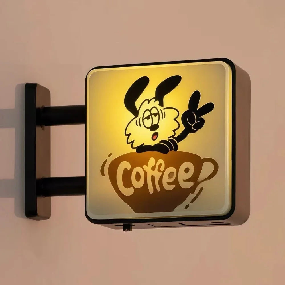 Retro Coffee Corner Light-Up Fridge Magnet | Vintage Coffee Shop Retro Coffee Corner Decoration