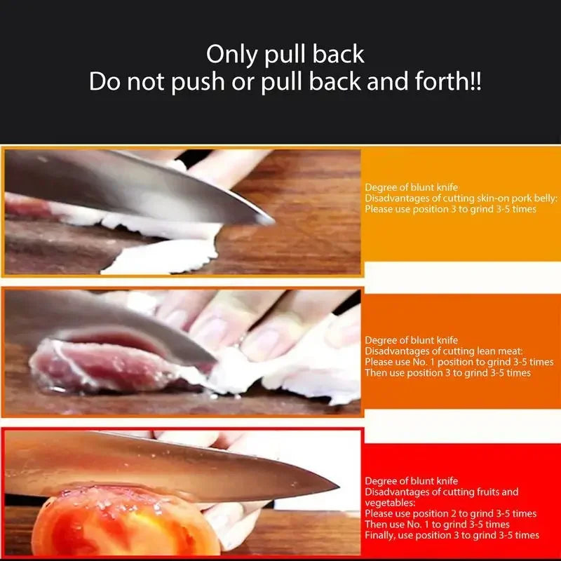4-Stage Kitchen Knife Sharpener | Professional Manual Knife Sharpening Tool with Non-Slip Base