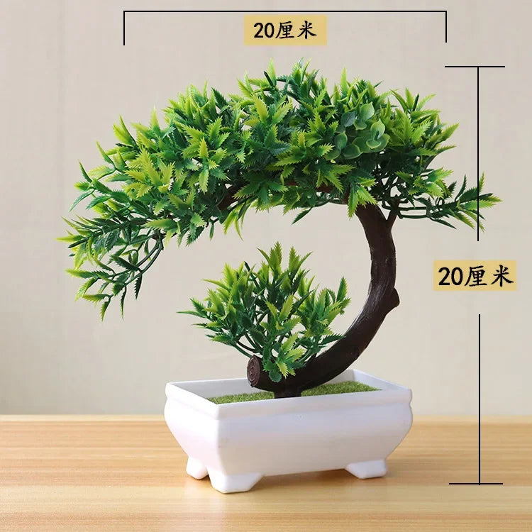 Artificial Bonsai Plant with Pot | Mini Faux Tree & Flower Décor for Home, Office & Table