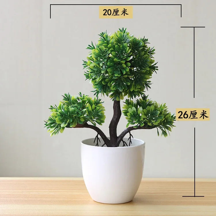 Artificial Bonsai Plant with Pot | Mini Faux Tree & Flower Décor for Home, Office & Table