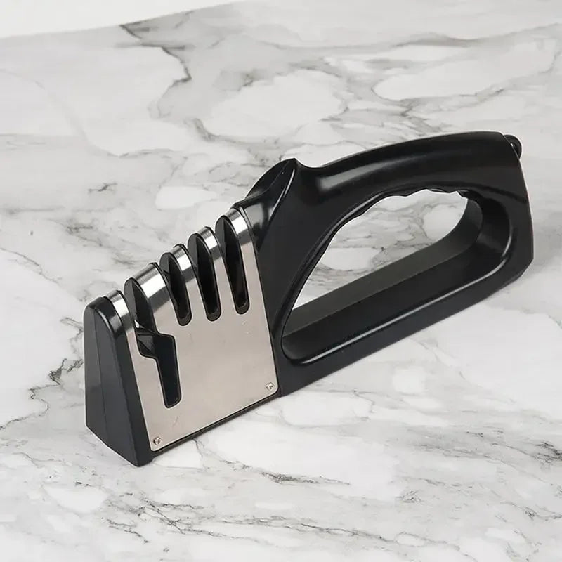 4-Stage Kitchen Knife Sharpener | Professional Manual Knife Sharpening Tool with Non-Slip Base