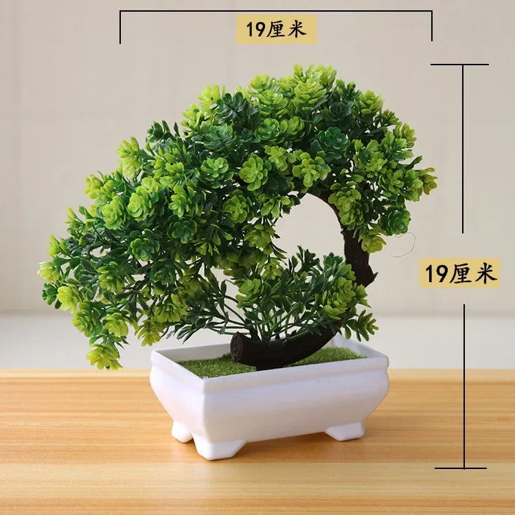 Artificial Bonsai Plant with Pot | Mini Faux Tree & Flower Décor for Home, Office & Table