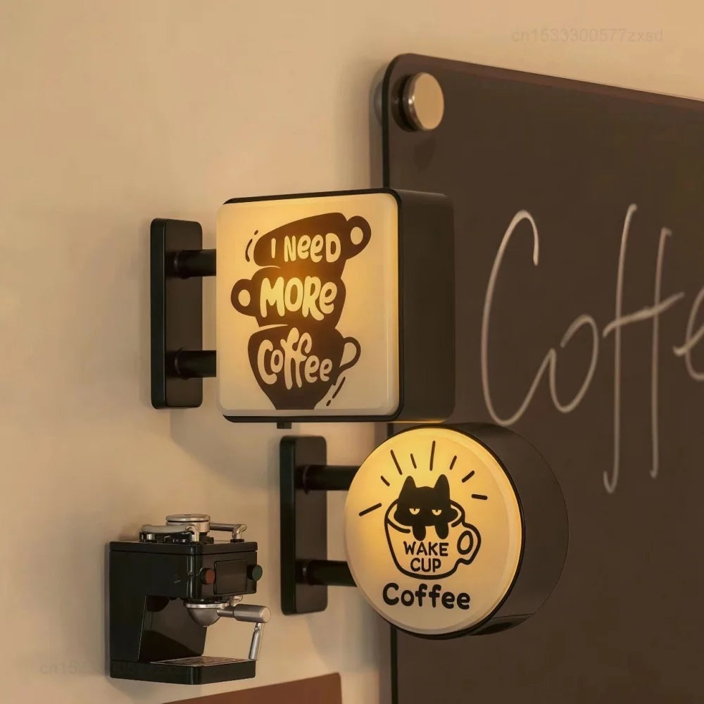 Retro Coffee Corner Light-Up Fridge Magnet | Vintage Coffee Shop Retro Coffee Corner Decoration