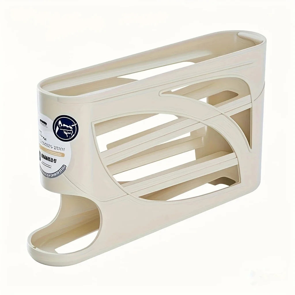 3-Tier Rolling Egg Storage Organizer | Refrigerator Egg Holder for Up to 24 Eggs