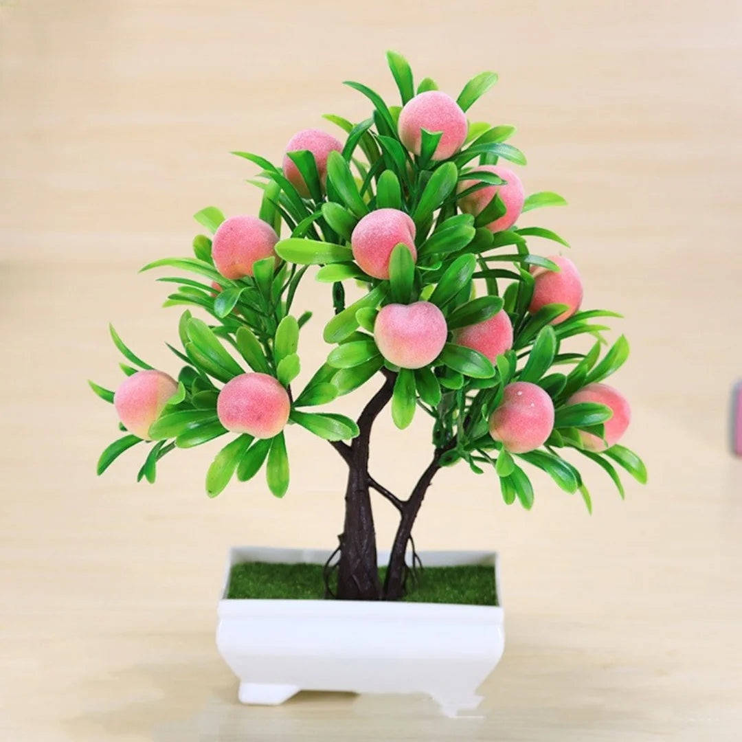 Artificial Bonsai Plant with Pot | Mini Faux Tree & Flower Décor for Home, Office & Table