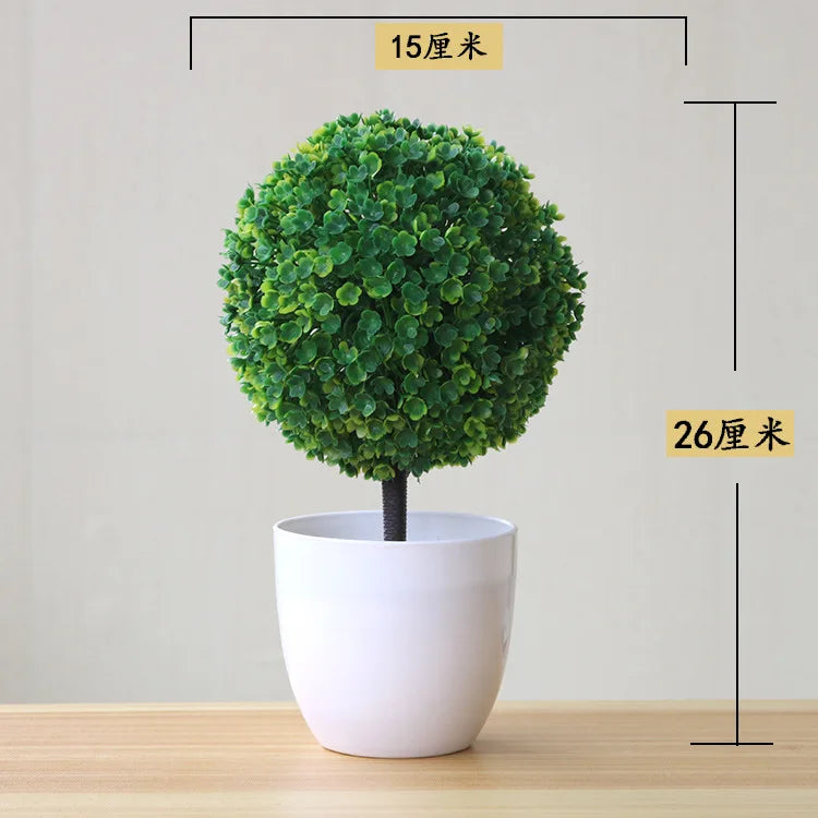 Artificial Bonsai Plant with Pot | Mini Faux Tree & Flower Décor for Home, Office & Table