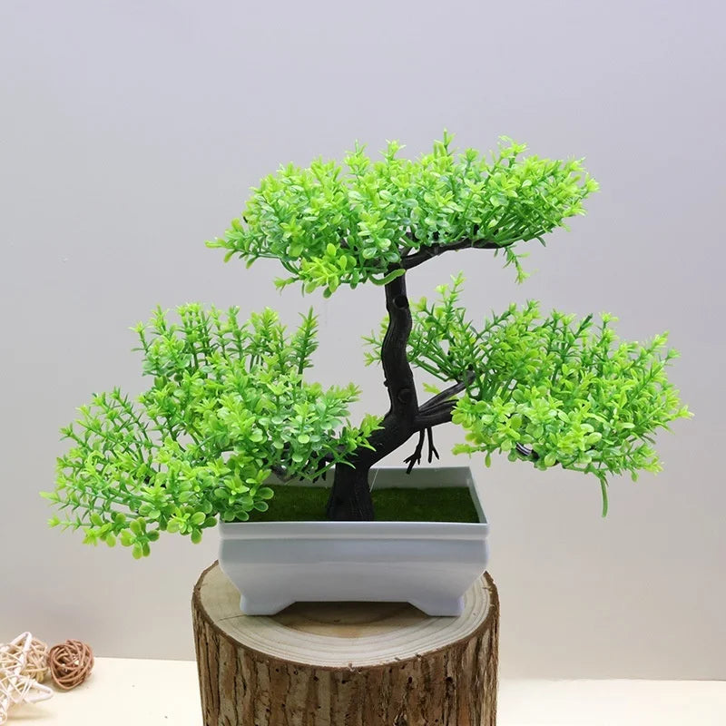 Artificial Bonsai Plant with Pot | Mini Faux Tree & Flower Décor for Home, Office & Table