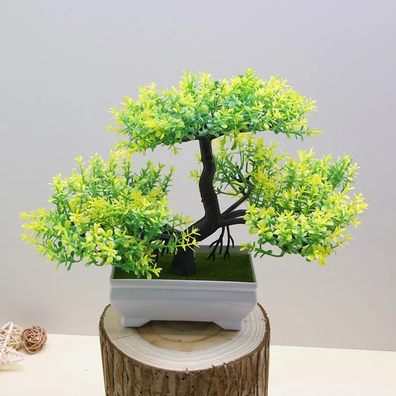 Artificial Bonsai Plant with Pot | Mini Faux Tree & Flower Décor for Home, Office & Table