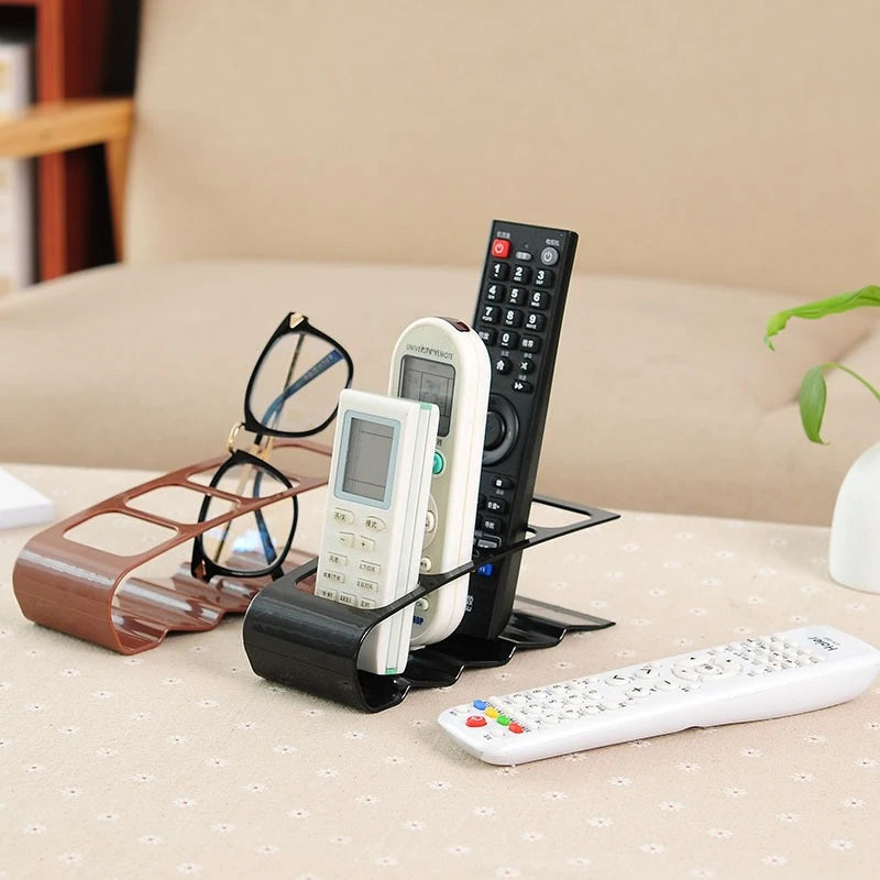 4-Compartment Remote Control & Desktop Organizer | Multi-Purpose Desk Storage Holder