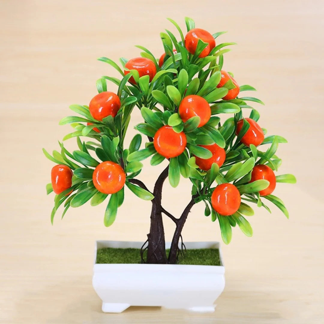 Artificial Bonsai Plant with Pot | Mini Faux Tree & Flower Décor for Home, Office & Table